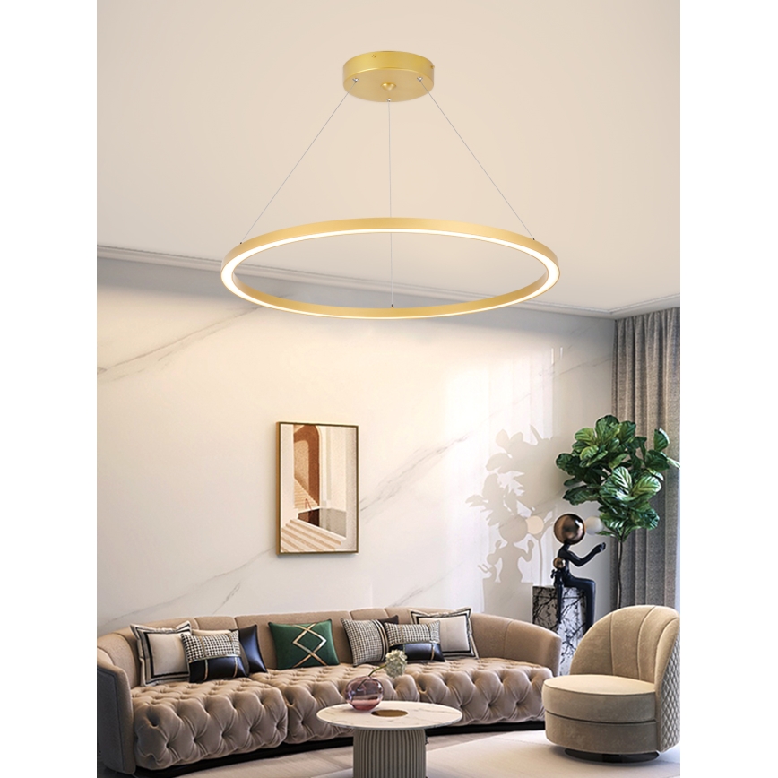 Immax NEO 07159-G80 - Candelabro suspenso LED com regulação FINO LED/60W/230V Tuya dourado + controlo remoto
