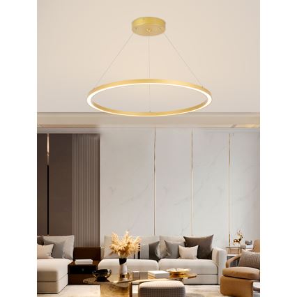 Immax NEO 07159-G80 - Candelabro suspenso LED com regulação FINO LED/60W/230V Tuya dourado + controlo remoto