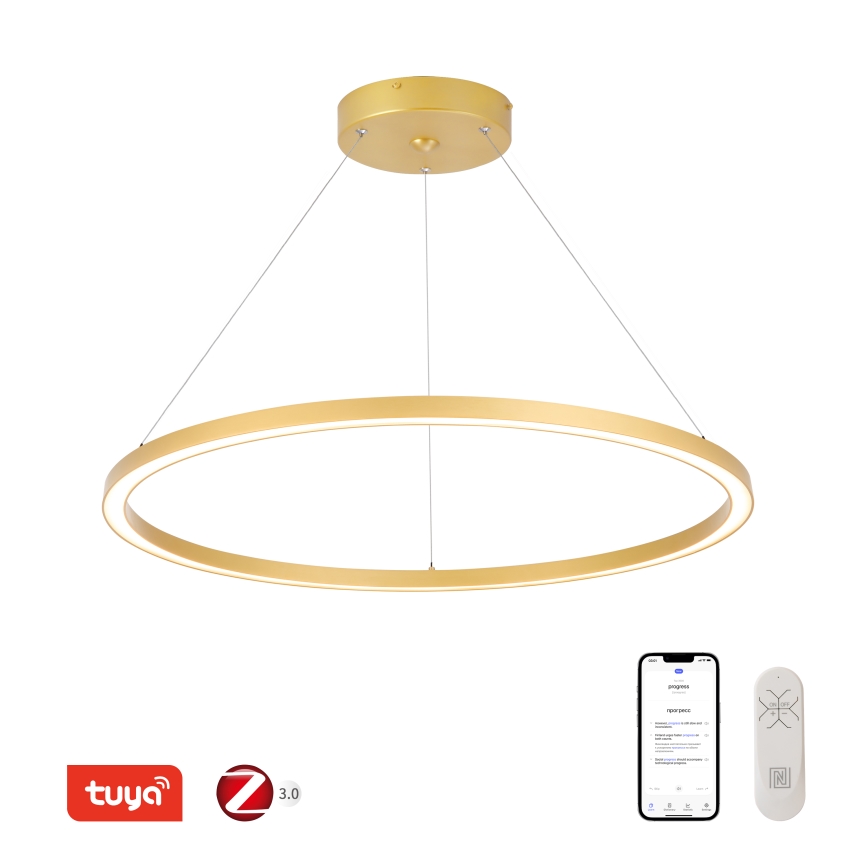 Immax NEO 07159-G80 - Candelabro suspenso LED com regulação FINO LED/60W/230V Tuya dourado + controlo remoto