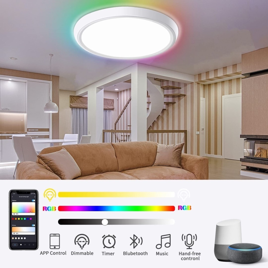 Immax NEO 07164-40 - LED RGB+CCT Iluminação de teto com regulação NEO LITE TUDO LED/50W/230V Wi-Fi Tuya +remote controlo