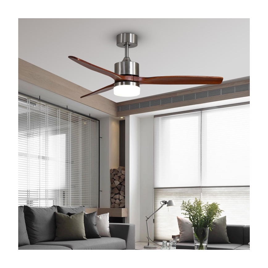 Immax NEO 07165-S - Ventoinha de teto LED ELEGANTE LED/18W/230V carvalho Wi-Fi Tuya + comando
