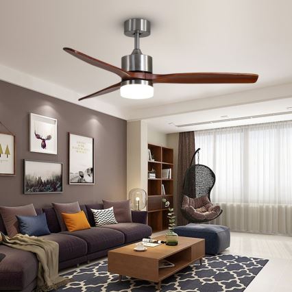 Immax NEO 07165-S - Ventoinha de teto LED ELEGANTE LED/18W/230V carvalho Wi-Fi Tuya + comando