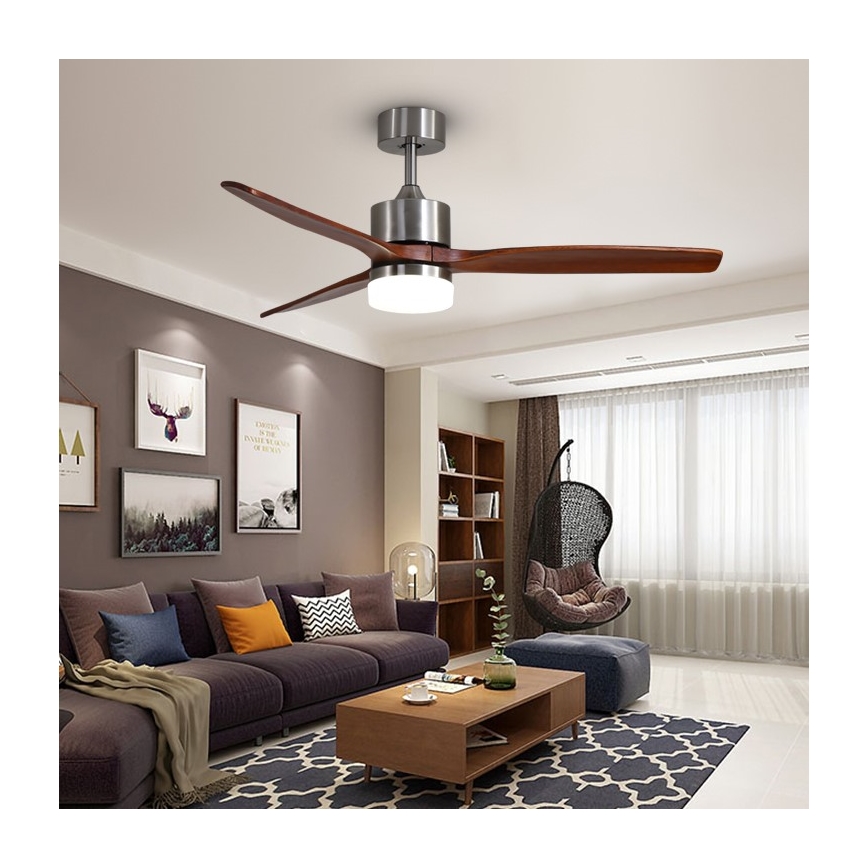 Immax NEO 07165-S - Ventoinha de teto LED ELEGANTE LED/18W/230V carvalho Wi-Fi Tuya + comando