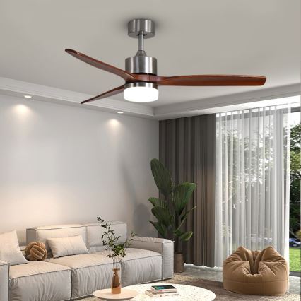 Immax NEO 07165-S - Ventoinha de teto LED ELEGANTE LED/18W/230V carvalho Wi-Fi Tuya + comando