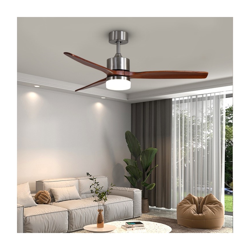 Immax NEO 07165-S - Ventoinha de teto LED ELEGANTE LED/18W/230V carvalho Wi-Fi Tuya + comando