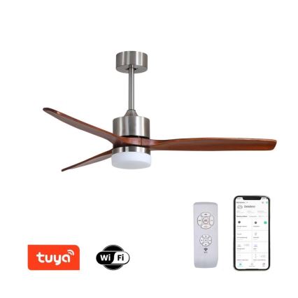 Immax NEO 07165-S - Ventoinha de teto LED ELEGANTE LED/18W/230V carvalho Wi-Fi Tuya + comando
