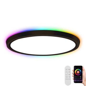 Immax NEO 07166-B40 - LED RGB+CCT Iluminação de teto com regulação NEO LITE TUDO LED/50W/230V Wi-Fi Tuya preto + controlo remoto