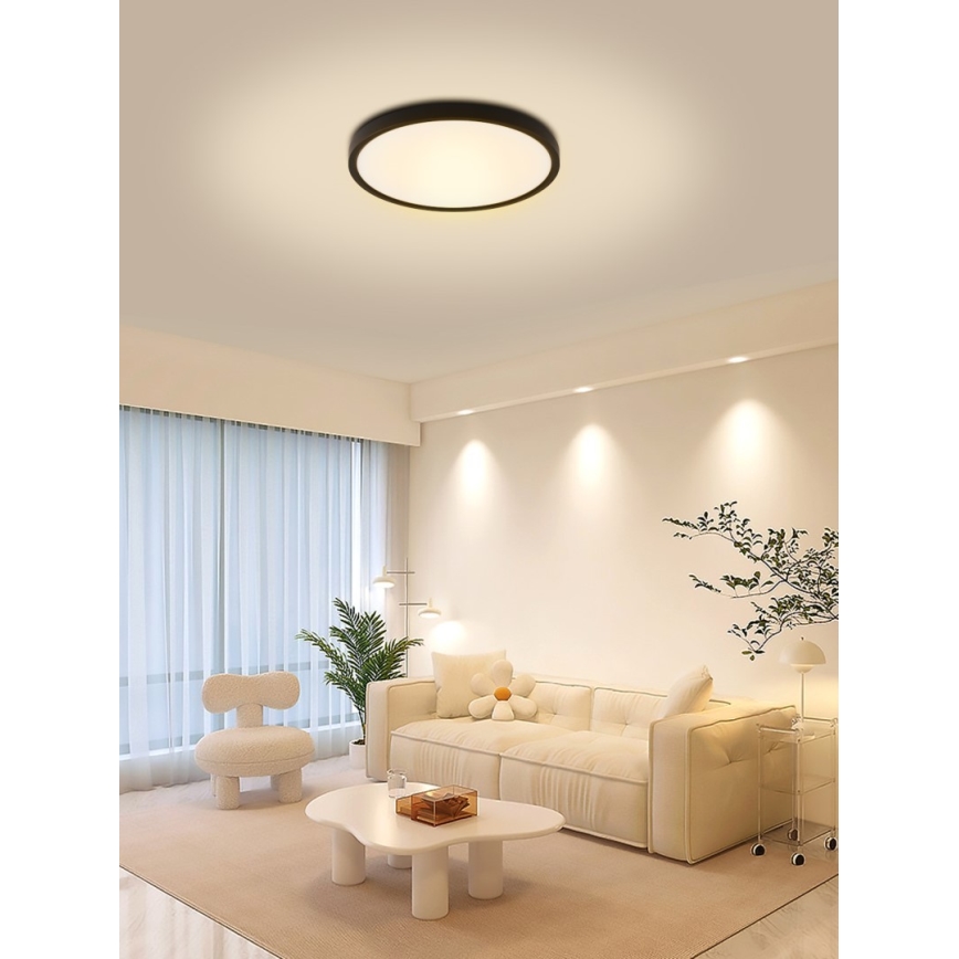Immax NEO 07166-B40 - LED RGB+CCT Iluminação de teto com regulação NEO LITE TUDO LED/50W/230V Wi-Fi Tuya preto + controlo remoto