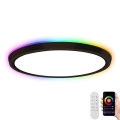 Immax NEO 07166-B40 - Luminária de teto LED RGB+CCT regulável NEO LITE TUDO LED/50W/230V Wi-Fi Tuya preta + controlo remoto