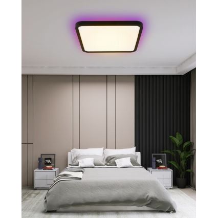 Immax NEO 07167-B40 - LED RGB+CCT Iluminação de teto com regulação NEO LITE TUDO LED/50W/230V Wi-Fi Tuya preto + controlo remoto