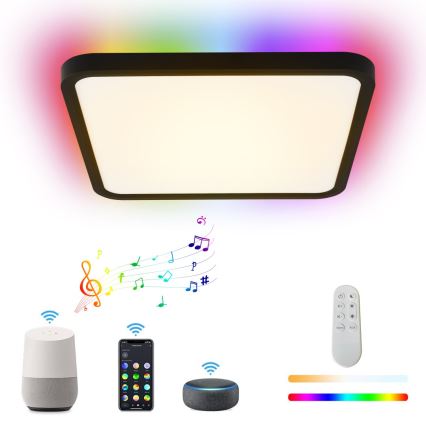 Immax NEO 07167-B40 - LED RGB+CCT Iluminação de teto com regulação NEO LITE TUDO LED/50W/230V Wi-Fi Tuya preto + controlo remoto