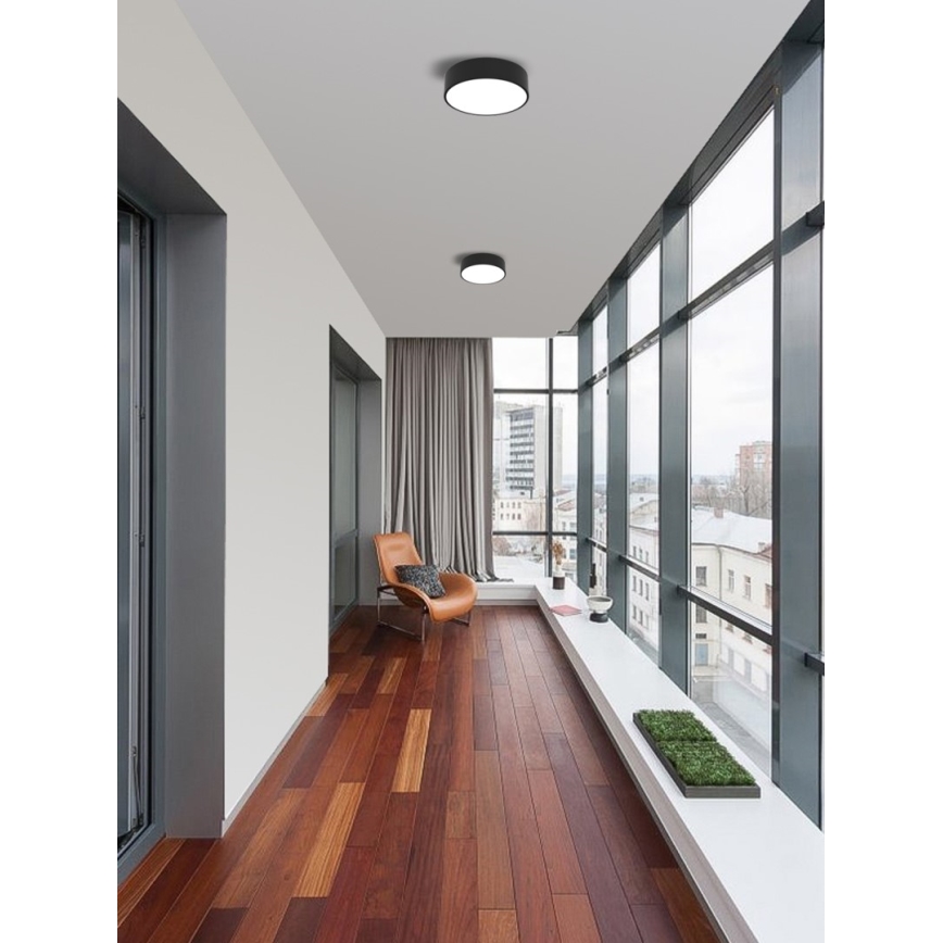 Immax NEO 07200L - Iluminação de teto LED com regulação RONDATE LED/18W/230V 3000-6000K diâmetro 25 cm preto Tuya + comando