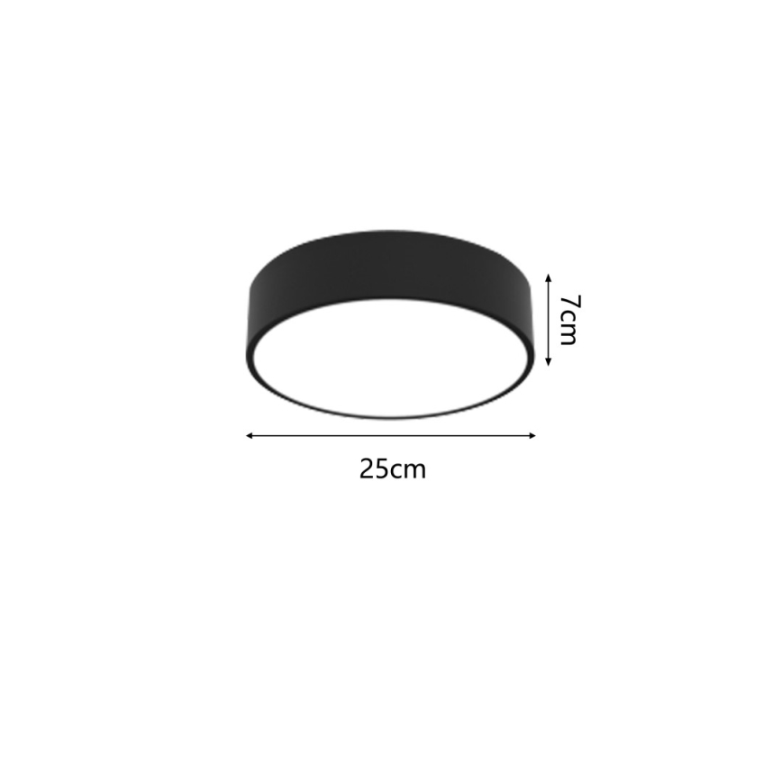 Immax NEO 07200L - Iluminação de teto LED com regulação RONDATE LED/18W/230V 3000-6000K diâmetro 25 cm preto Tuya + comando