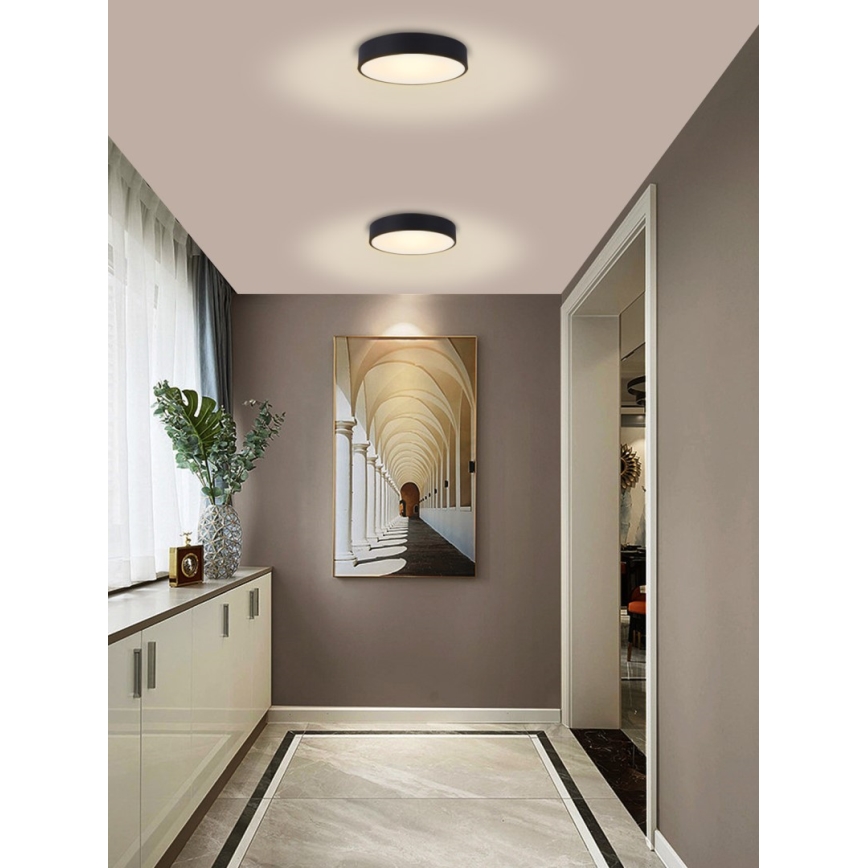 Immax NEO 07201L - Iluminação de teto LED com regulação RONDATE LED/28W/230V preto Tuya + controlo remoto