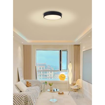 Immax NEO 07201L - Iluminação de teto LED com regulação RONDATE LED/28W/230V preto Tuya + controlo remoto