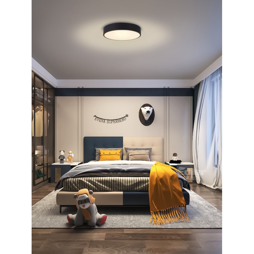 Immax NEO 07201L - Iluminação de teto LED com regulação RONDATE LED/28W/230V preto Tuya + controlo remoto