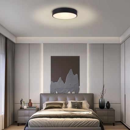 Immax NEO 07201L - Iluminação de teto LED com regulação RONDATE LED/28W/230V preto Tuya + controlo remoto
