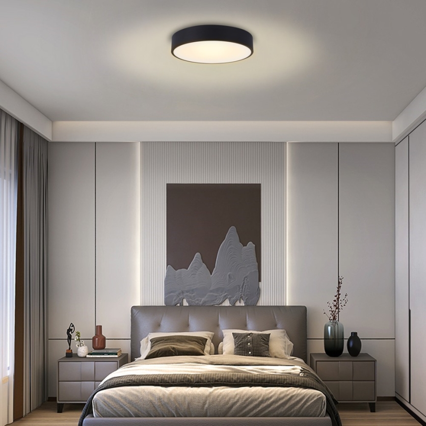 Immax NEO 07201L - Iluminação de teto LED com regulação RONDATE LED/28W/230V preto Tuya + controlo remoto