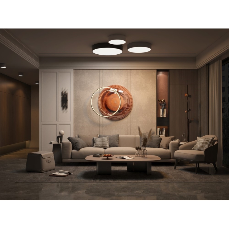 Immax NEO 07201L - Iluminação de teto LED com regulação RONDATE LED/28W/230V preto Tuya + controlo remoto