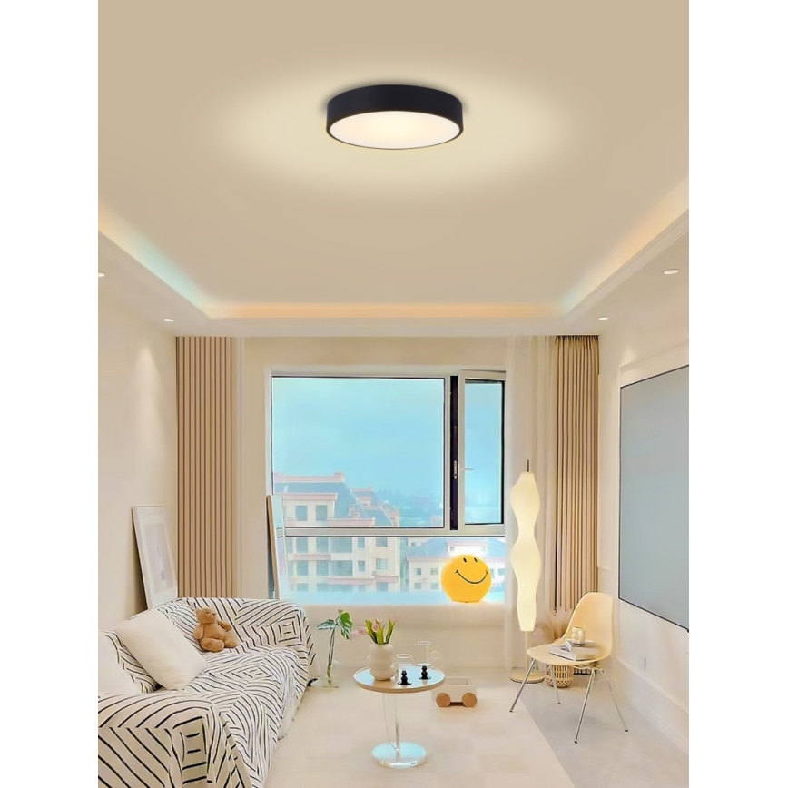 Immax NEO 07201L - Luminária de teto LED dimmerizável RONDATE LED/28W/230V preta Tuya + controlo remoto