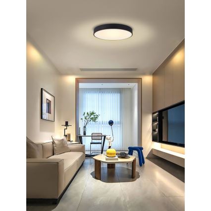 Immax NEO 07202L - Iluminação de teto LED com regulação RONDATE LED/53W/230V preto Tuya + controlo remoto