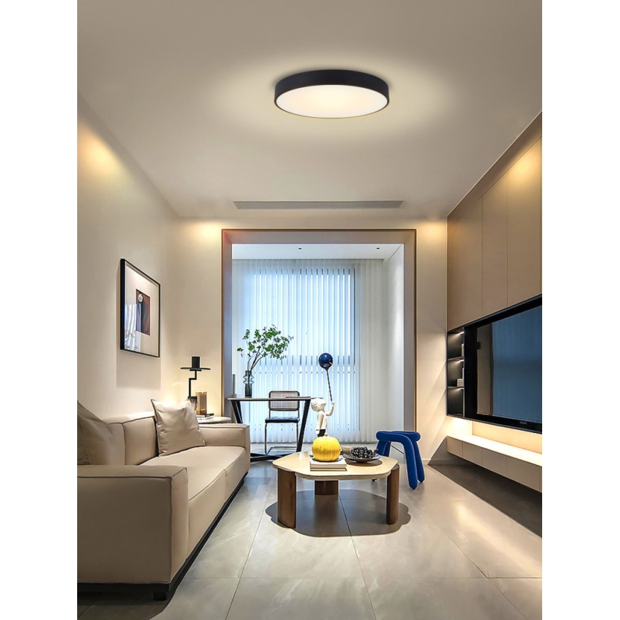 Immax NEO 07202L - Iluminação de teto LED com regulação RONDATE LED/53W/230V preto Tuya + controlo remoto