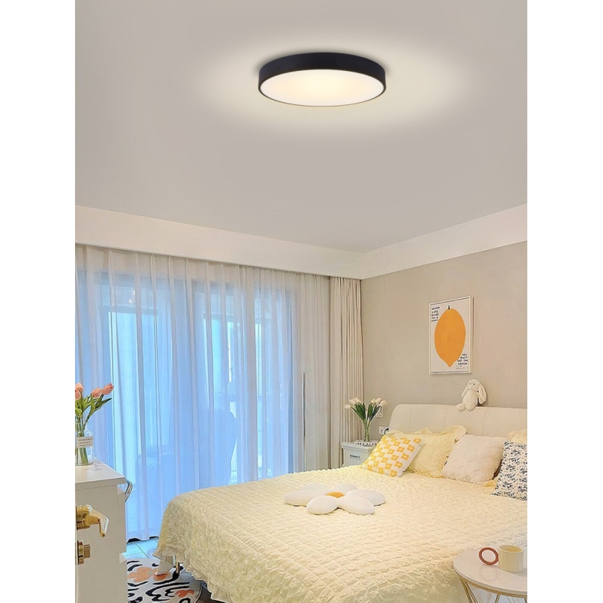 Immax NEO 07202L - Iluminação de teto LED com regulação RONDATE LED/53W/230V preto Tuya + controlo remoto