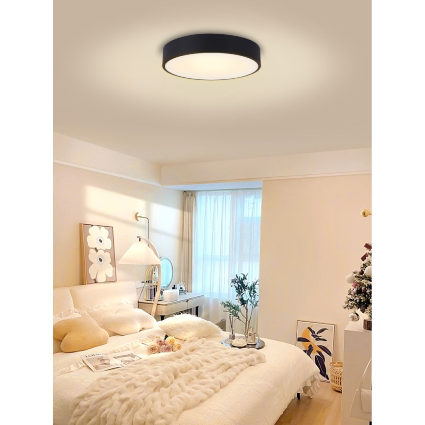 Immax NEO 07202L - Iluminação de teto LED com regulação RONDATE LED/53W/230V preto Tuya + controlo remoto