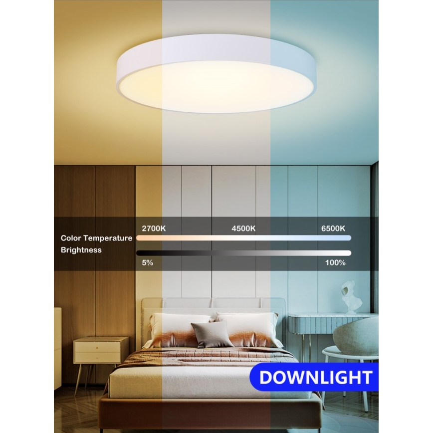 Immax NEO 07206L - Iluminação de teto LED com regulação RONDATE LED/53W/230V branco Tuya + controlo remoto