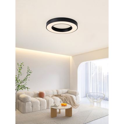 Immax NEO 07209L - Iluminação de teto LED com regulação PASTEL LED/53W/230V 60 cm preto Tuya + controlo remoto
