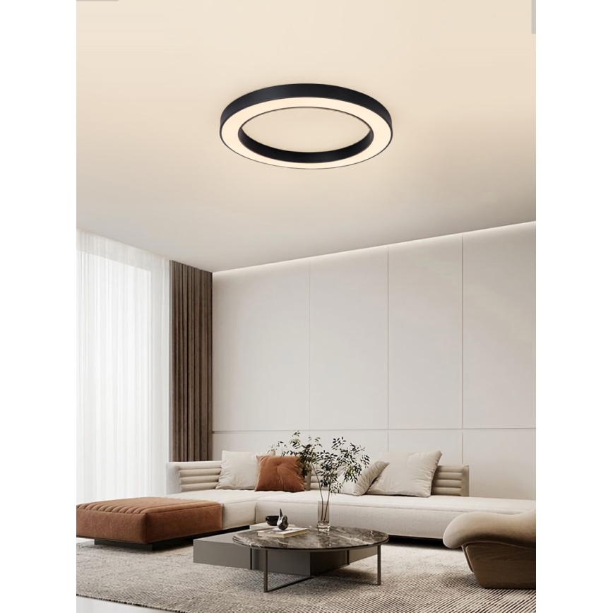 Immax NEO 07210L - Iluminação de teto LED com regulação PASTEL LED/68W/230V 95 cm preto Tuya + controlo remoto