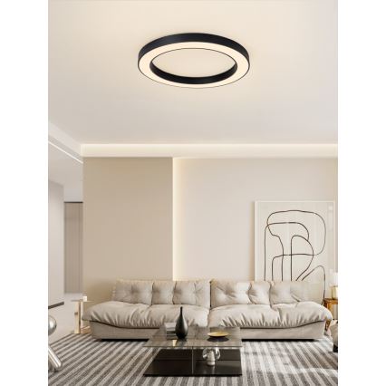 Immax NEO 07210L - Iluminação de teto LED com regulação PASTEL LED/68W/230V 95 cm preto Tuya + controlo remoto
