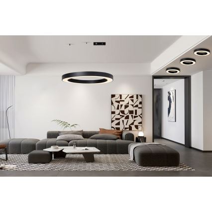 Immax NEO 07211L - Candeeiro suspenso LED com regulação PASTEL LED/68W/230V 2700-6500K Tuya preto + comando