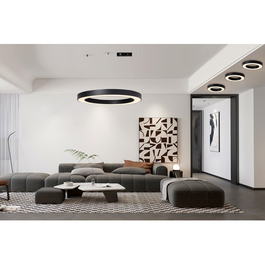Immax NEO 07211L - Candeeiro suspenso LED com regulação PASTEL LED/68W/230V 2700-6500K Tuya preto + comando