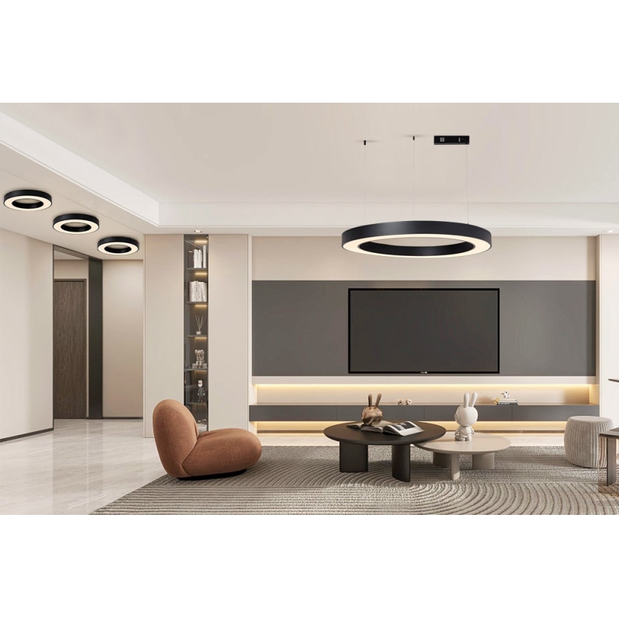 Immax NEO 07211L - Candeeiro suspenso LED com regulação PASTEL LED/68W/230V 2700-6500K Tuya preto + comando