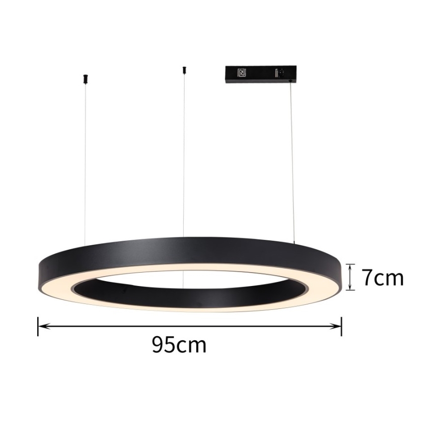 Immax NEO 07211L - Candeeiro suspenso LED com regulação PASTEL LED/68W/230V 2700-6500K Tuya preto + comando