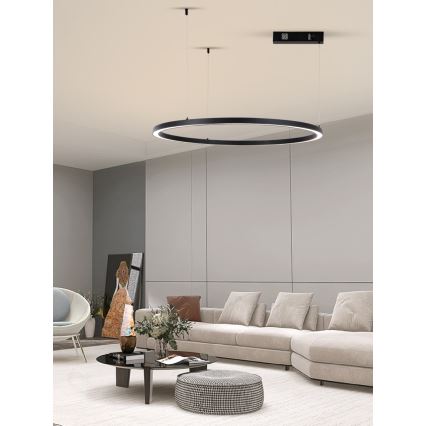 Immax NEO 07215L - Candelabro suspenso LED com regulação FINO LED/60W/230V 80 cm preto Tuya + controlo remoto