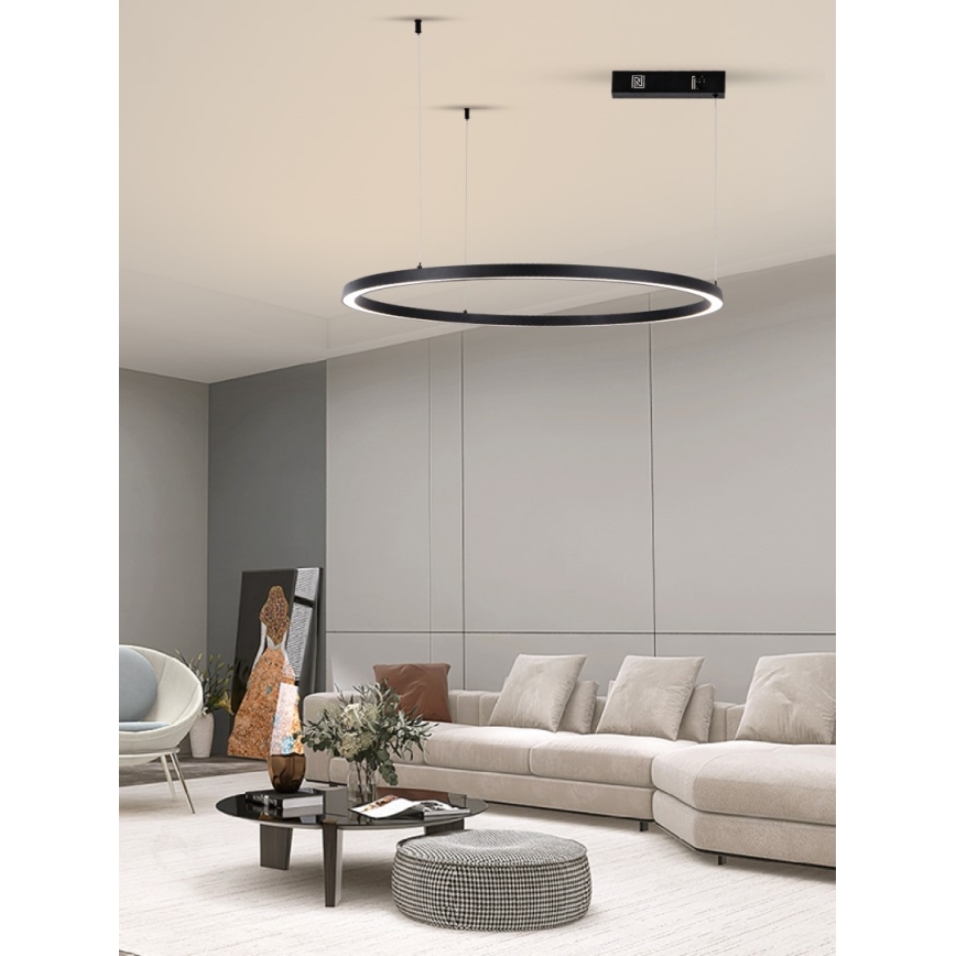 Immax NEO 07215L - Candelabro suspenso LED com regulação FINO LED/60W/230V 80 cm preto Tuya + controlo remoto