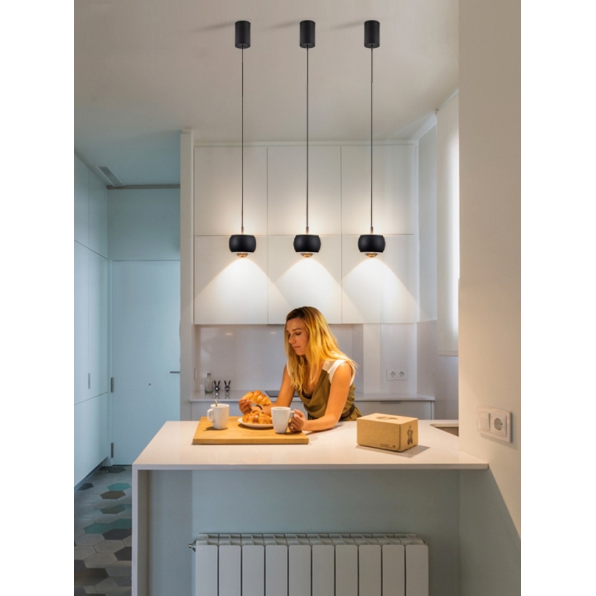 Immax NEO 07219L - Candelabro suspenso LED com regulação DORMINE LED/6W/230V mate preto Tuya + controlo remoto
