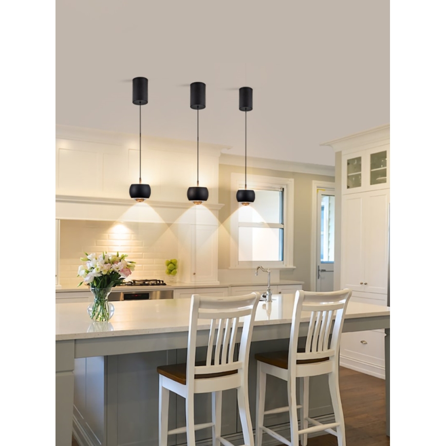 Immax NEO 07219L - Candelabro suspenso LED com regulação DORMINE LED/6W/230V mate preto Tuya + controlo remoto