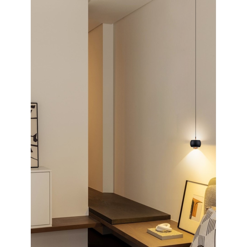 Immax NEO 07219L - Candelabro suspenso LED com regulação DORMINE LED/6W/230V mate preto Tuya + controlo remoto