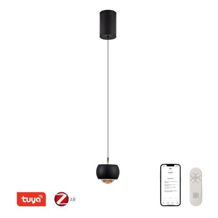 Immax NEO 07219L - Candelabro suspenso LED com regulação DORMINE LED/6W/230V mate preto Tuya + controlo remoto