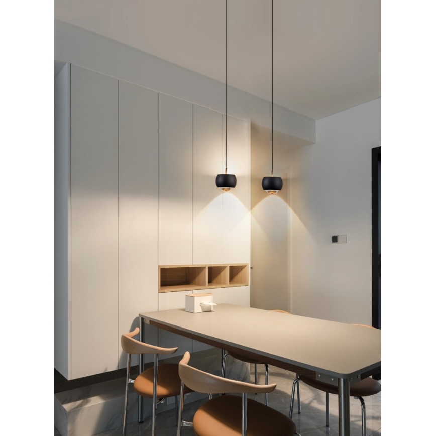 Immax NEO 07219L - Candeeiro de teto LED regulável com cabo DORMINE LED/6W/230V preto fosco Tuya + controlo remoto