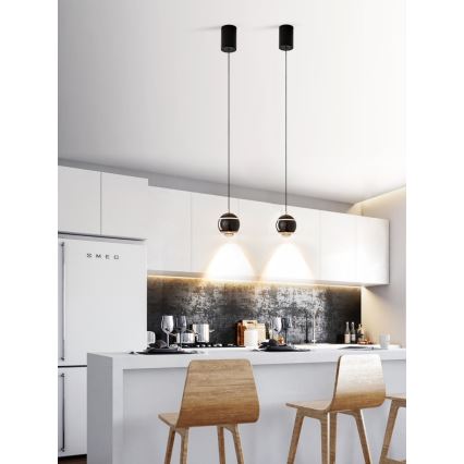 Immax NEO 07220L - Candelabro suspenso LED com regulação DORMINE LED/6W/230V preto brilhante Tuya + controlo remoto