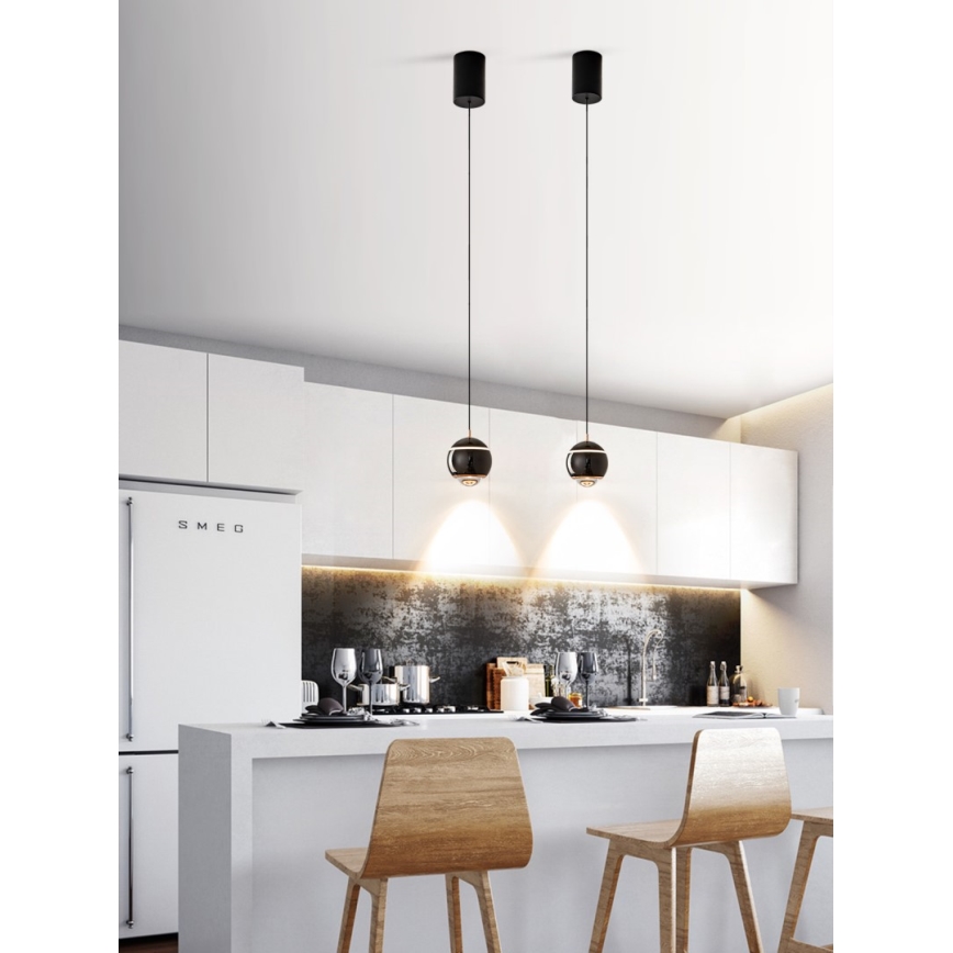 Immax NEO 07220L - Candelabro suspenso LED com regulação DORMINE LED/6W/230V preto brilhante Tuya + controlo remoto