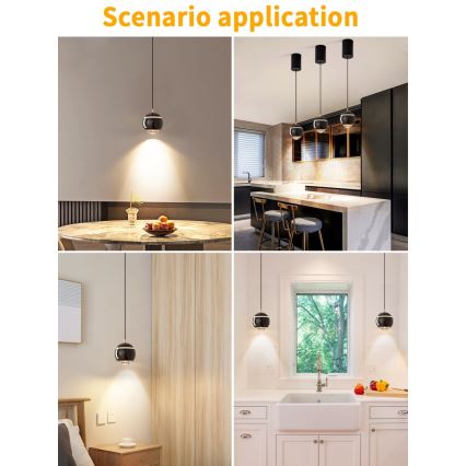 Immax NEO 07220L - Candelabro suspenso LED com regulação DORMINE LED/6W/230V preto brilhante Tuya + controlo remoto