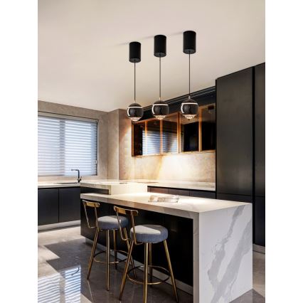 Immax NEO 07220L - Candelabro suspenso LED com regulação DORMINE LED/6W/230V preto brilhante Tuya + controlo remoto