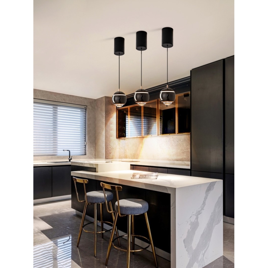 Immax NEO 07220L - Candelabro suspenso LED com regulação DORMINE LED/6W/230V preto brilhante Tuya + controlo remoto