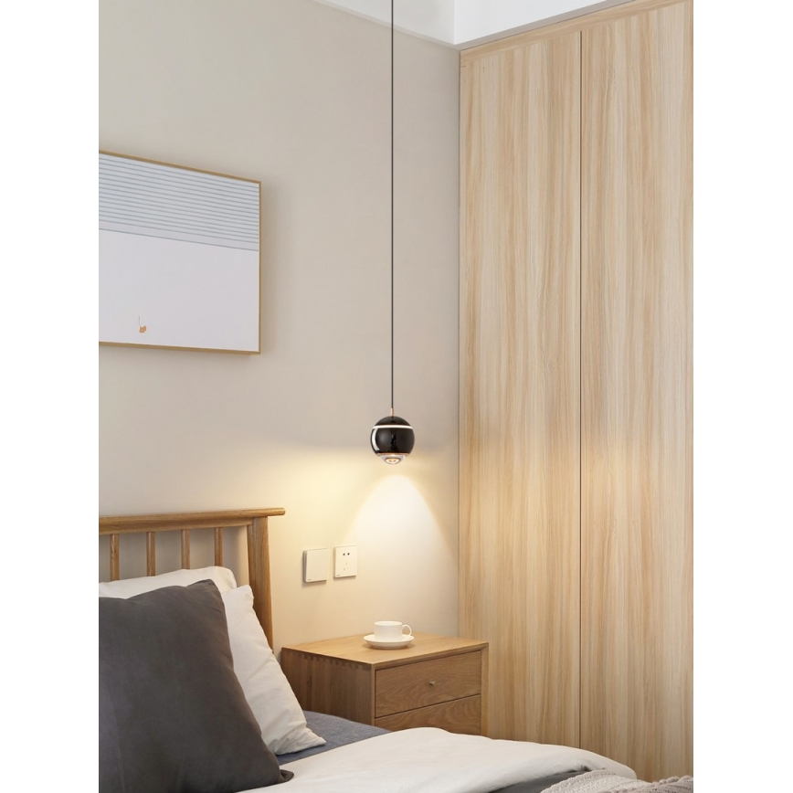 Immax NEO 07220L - Candelabro suspenso LED com regulação DORMINE LED/6W/230V preto brilhante Tuya + controlo remoto