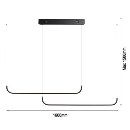 Immax NEO 07226L - Candelabro suspenso LED com regulação PATTINI LED/53W/230V Tuya + controlo remoto